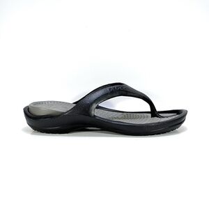 Crocs Athens Flip Womens 7 Mens 5 Black Toe Post Flip Flop Thong Sandals